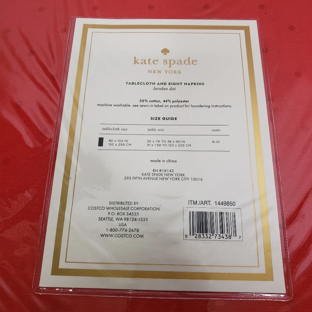 Kate Spade Chriatmas Holiday Red Tablecloth Napkin Set2